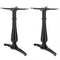 Manor Twin Leg Pedestal Candelabra Black Cast Iron Table Base