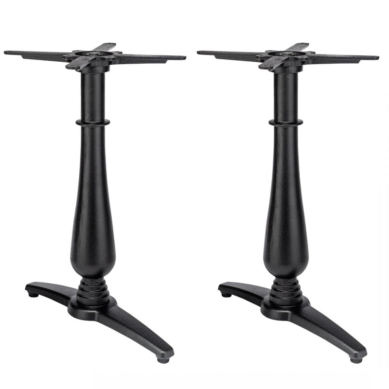 Manor Twin Leg Pedestal Candelabra Black Cast Iron Table Base