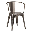 Tolix French Bistro Industrial Armchair - Gunmetal Grey