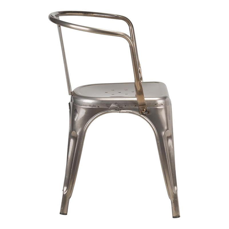 Tolix French Bistro Industrial Armchair - Gunmetal Grey
