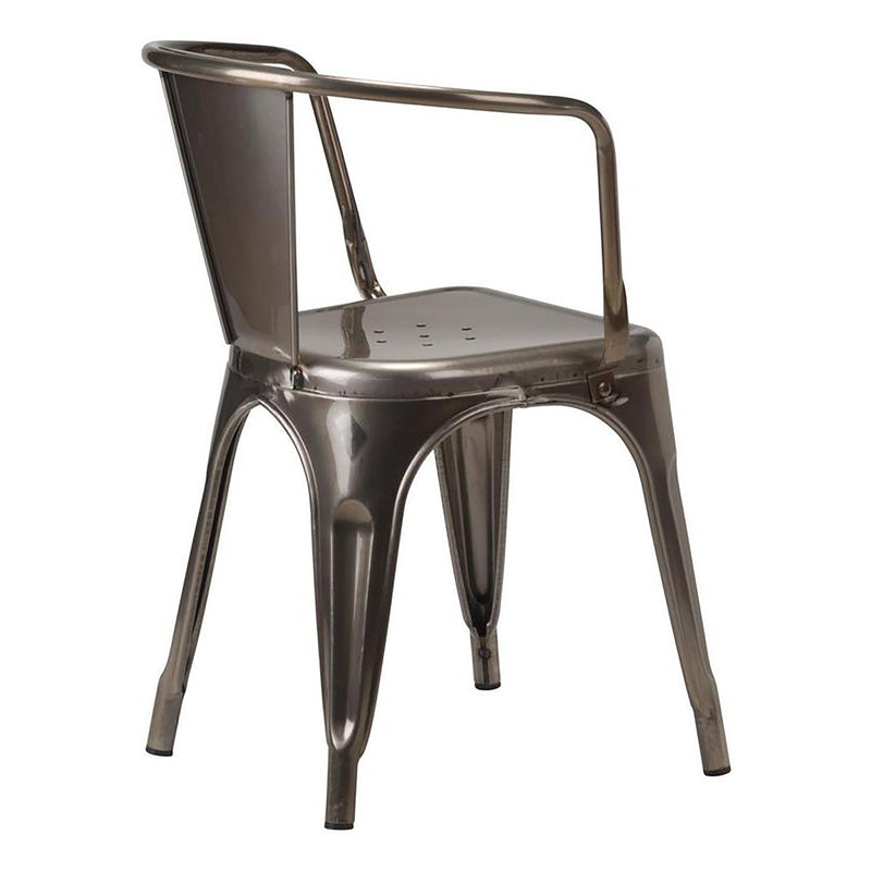 Tolix French Bistro Industrial Armchair - Gunmetal Grey