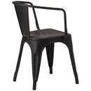 Tolix French Bistro Industrial Armchair - Matt Black