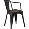 Tolix French Bistro Industrial Armchair - Matt Black