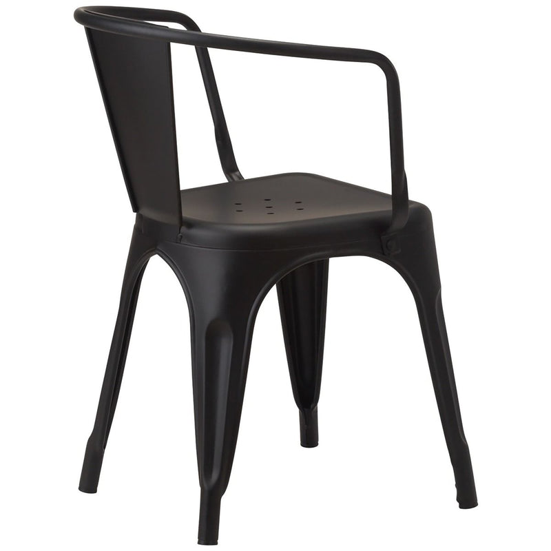 Tolix French Bistro Industrial Armchair - Matt Black