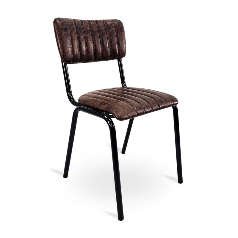 Derby Industrial Side Chair - Faux Leather