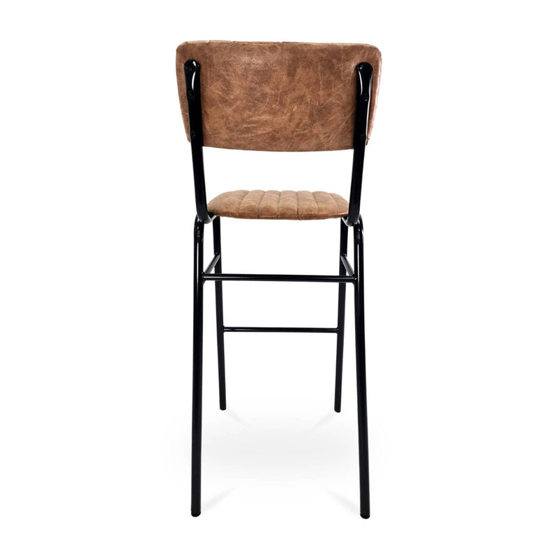 Derby Industrial Bar Stool - Faux Leather