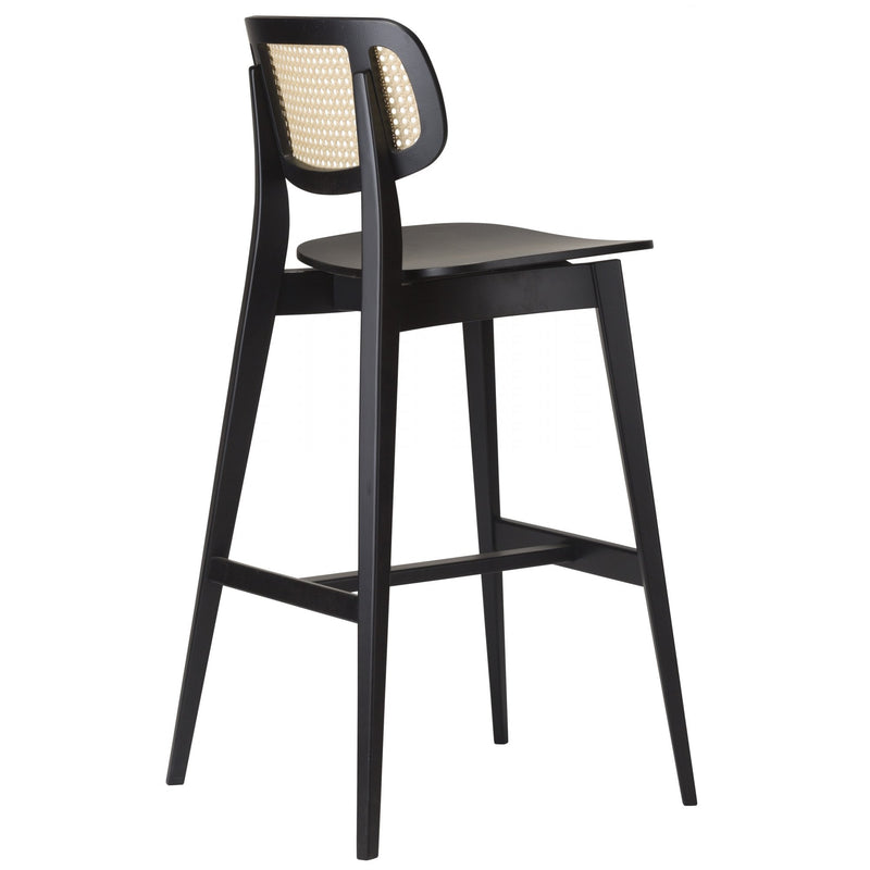 Gordana Black Rattan Effect Bar Stool