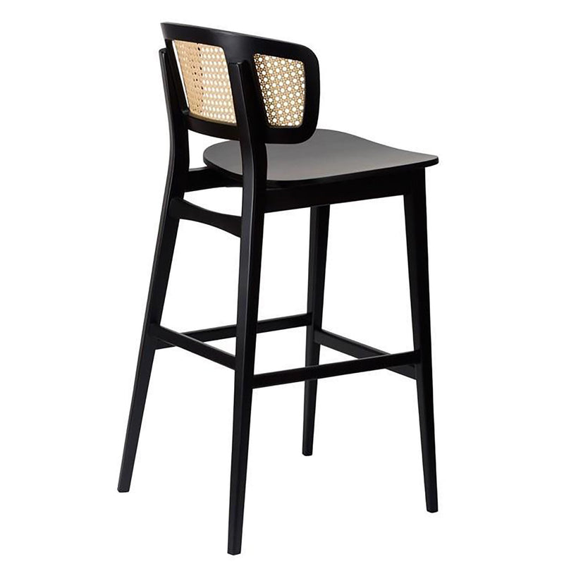 Sophia Black Rattan Effect Bar Stool