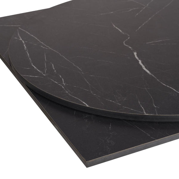 Black Obsidian Marble Outdoor Laminate Restaurant Table Top - 12mm