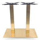 Cava Rectangular Champagne Gold Table Base - Twin Pedestal