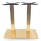 Cava Rectangular Champagne Gold Table Base - Twin Pedestal
